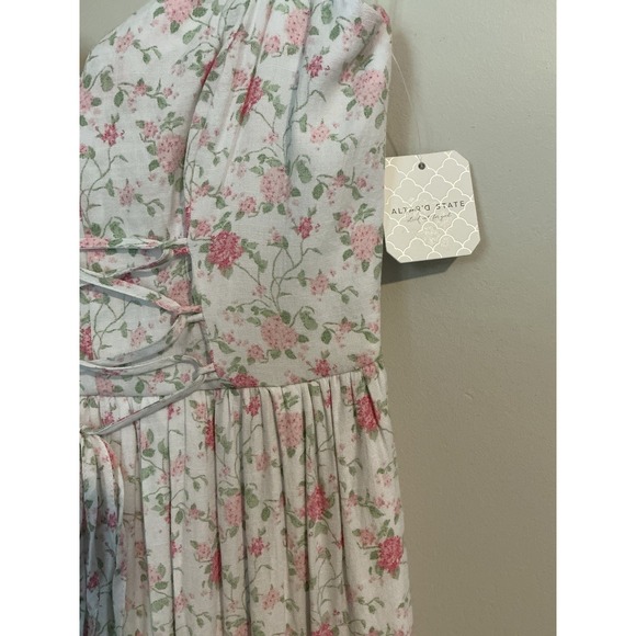 Altar'd State Jodee White/Pink Floral Maxi Tiered Dress Easter Fairy  Sz S - Picture 4 of 16